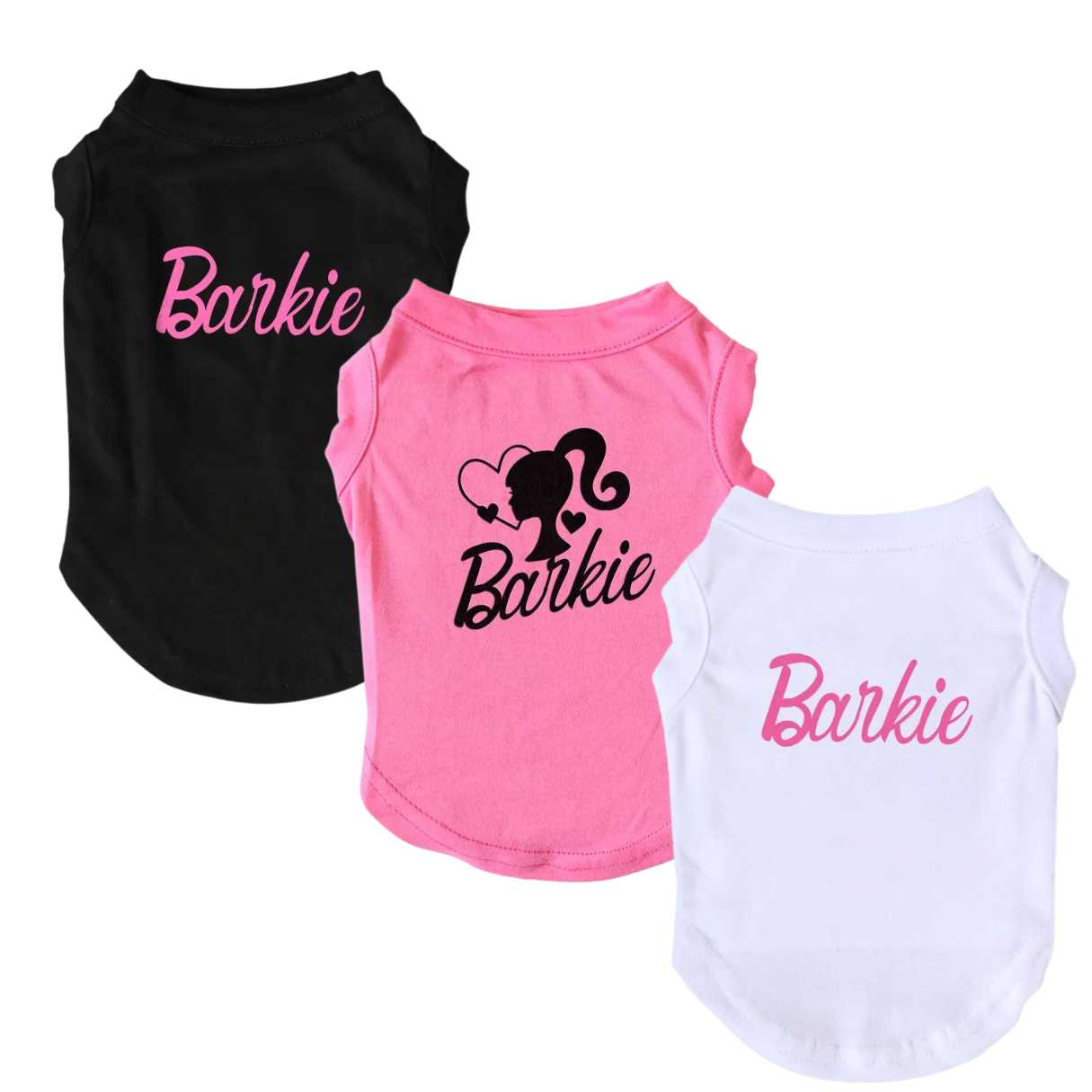 Barkie Dog Tshirts Black Pink and white. It Comes in 2 different styles. 