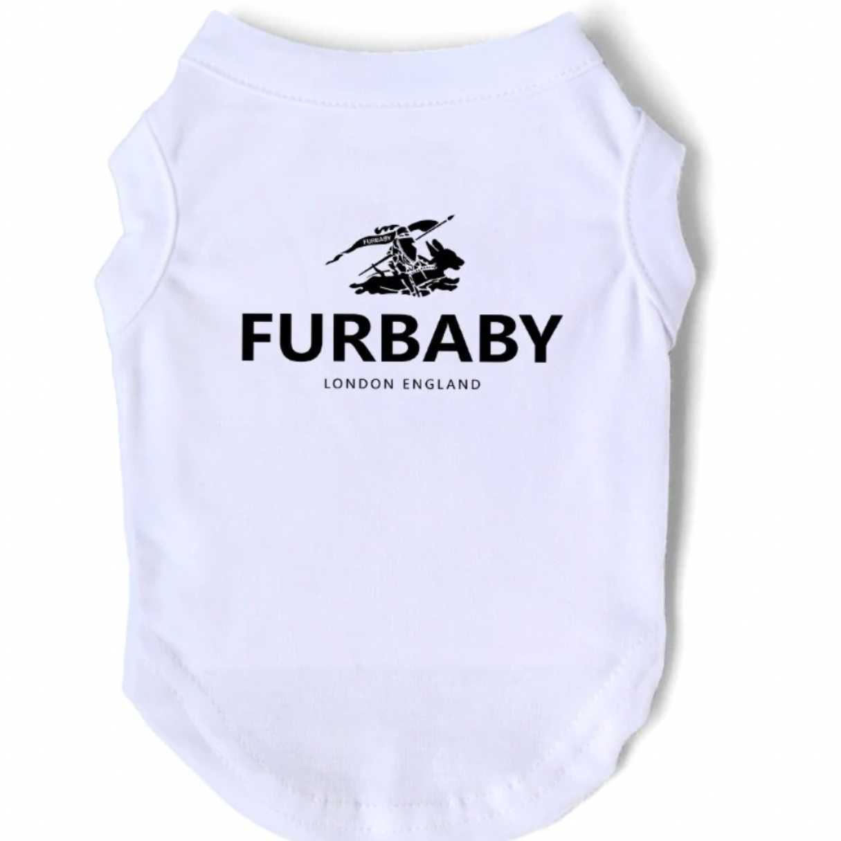 Furbaby White Dog Tshirt, singlet, sleeveless, tops With Black Writing On It with the furbaby imagine 