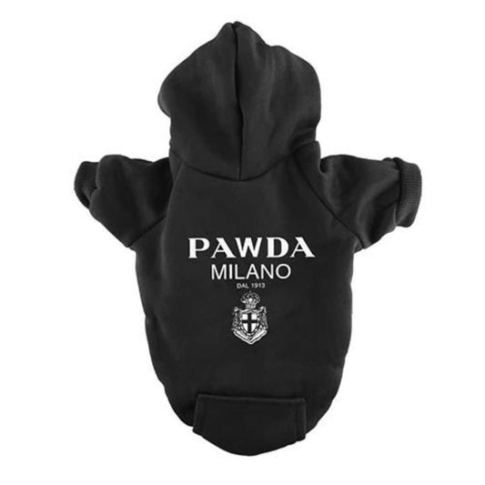 Pawda Black Hoodie Winter Hoodie for dogs