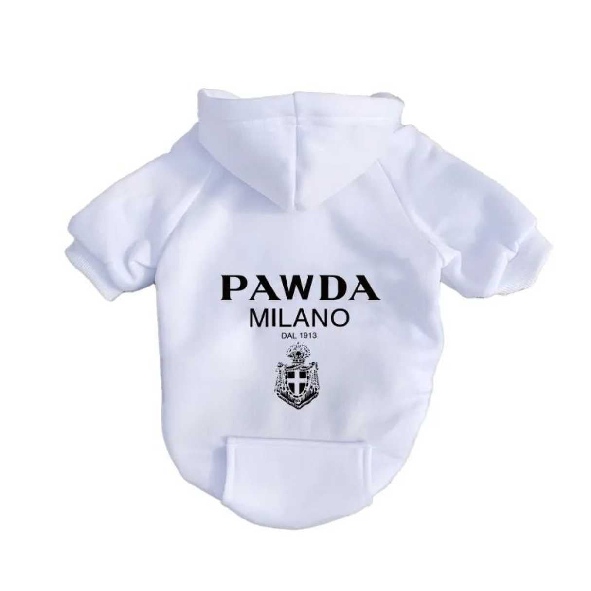 Pawda White Hoodie Dog Hoodie