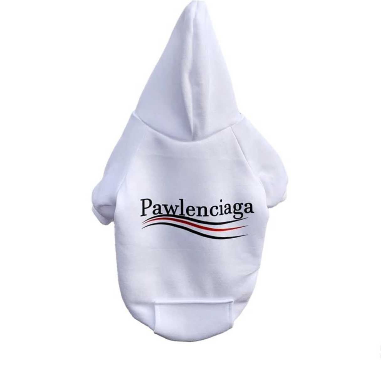 Pawlenciaga White Dog Clothing Hoodie