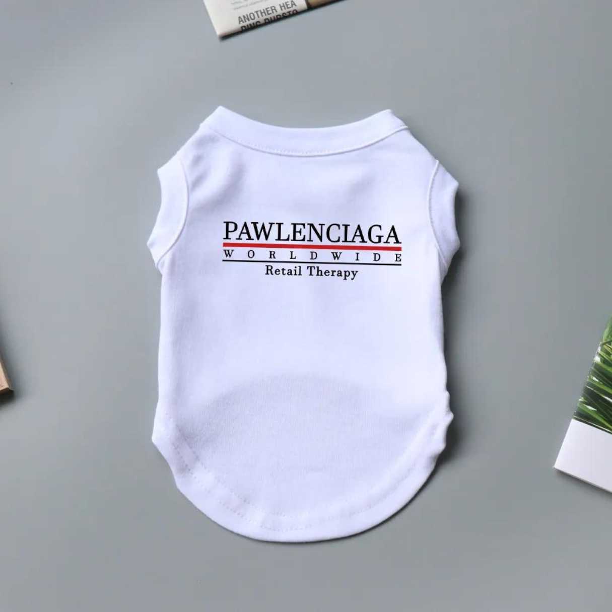 Pawlenciaga White Tshirt Dog Clothing