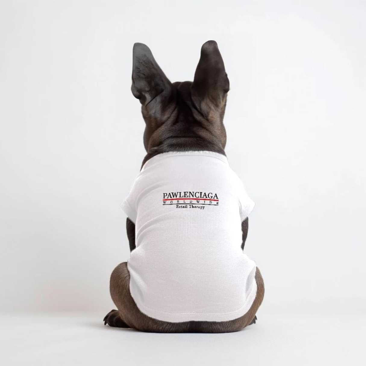 Pawlenciaga White Tshirt with french bull dog model