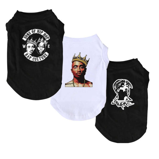 Tupac 3 Different colours and Styles. Black and White Colours Dog Clothing