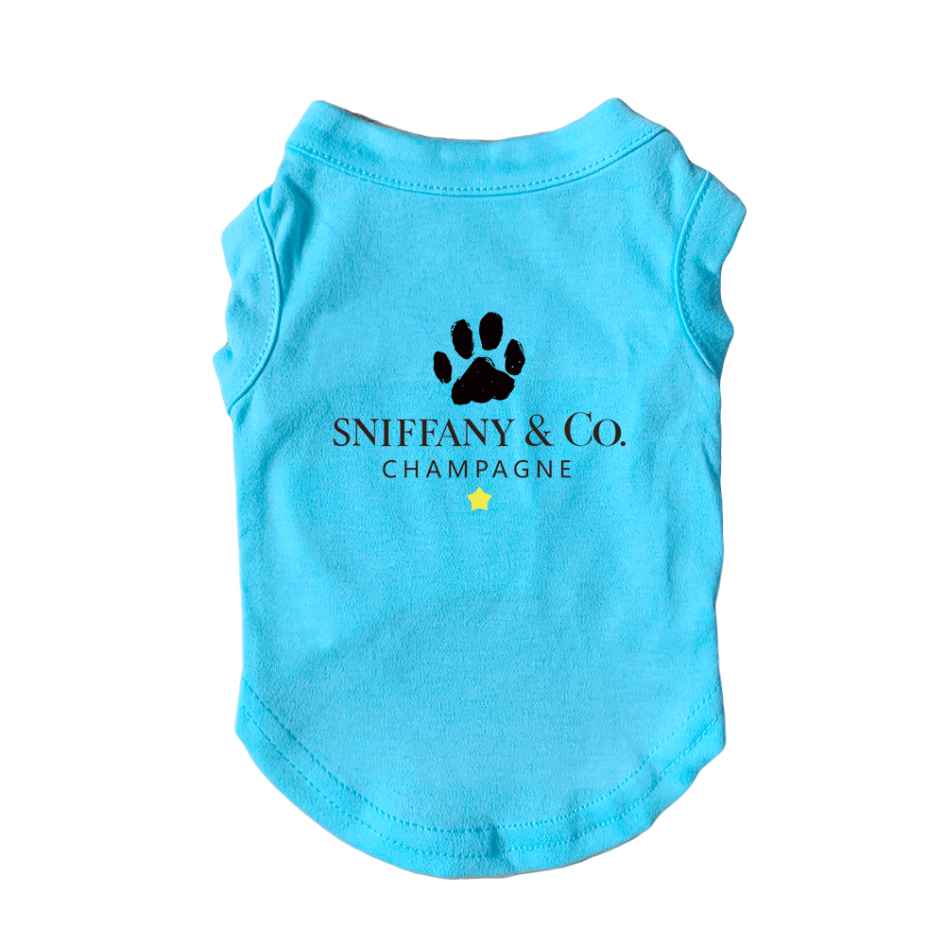 Sniffany & Co Tshirt in Tiffany Blue Dog Clothing