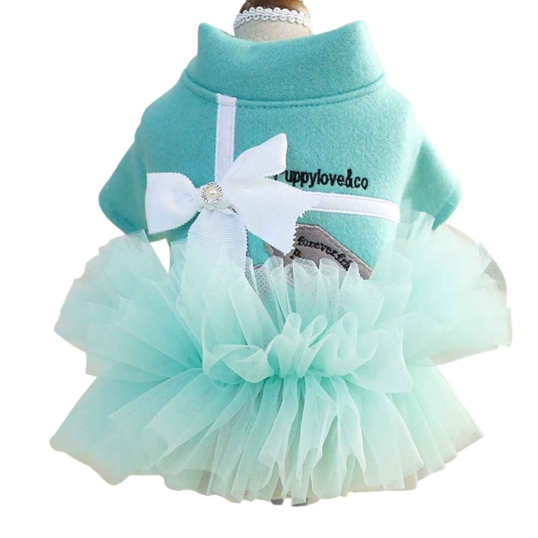 Sniffany & Co Dog Dress In Tiffany Blue